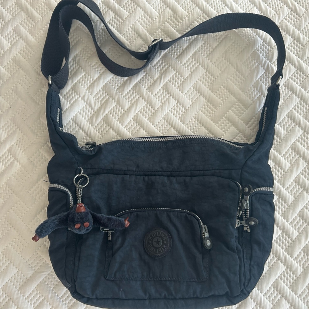 Kipling Dark Blue Messenger Bag with Keychain